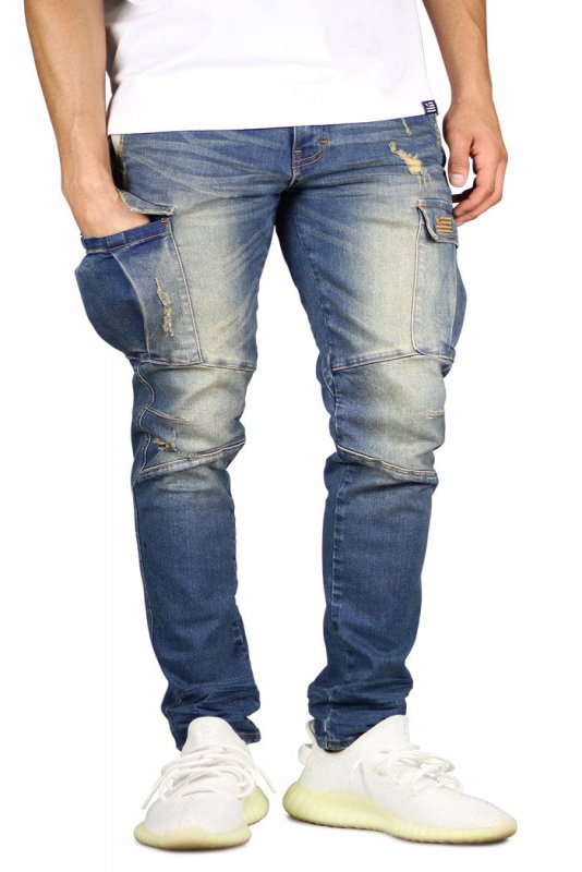 Deep Blue Cargo Jeans