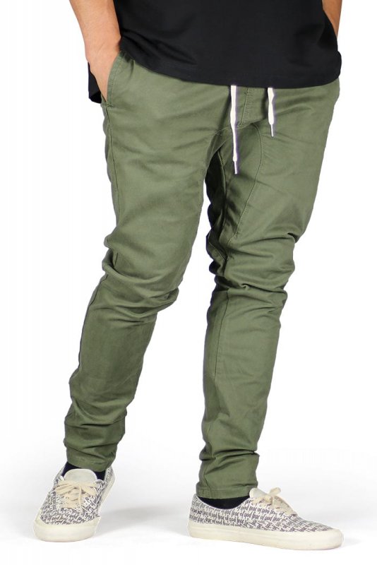 Olive Drop Crotch Pants