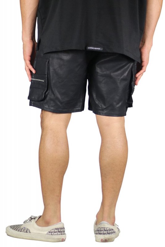 Leather Cargo Shorts