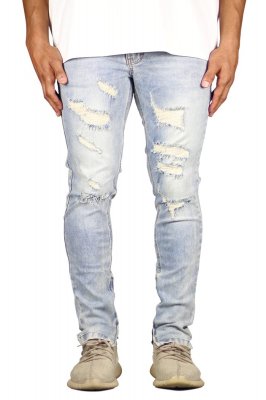 LT.Blue Gao Zipper Jeans