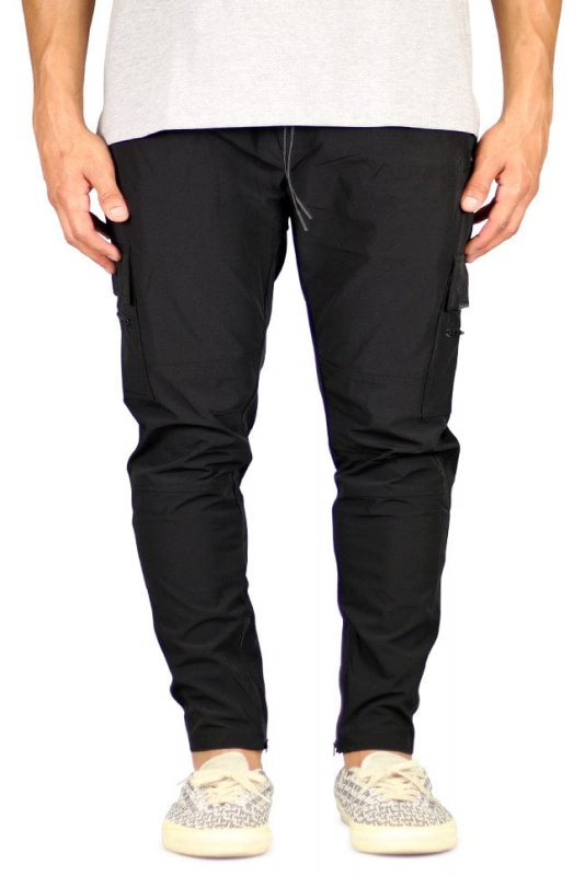 Black Cool Nylon Zipper Pants