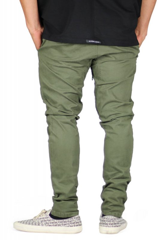 Olive Drop Crotch Pants