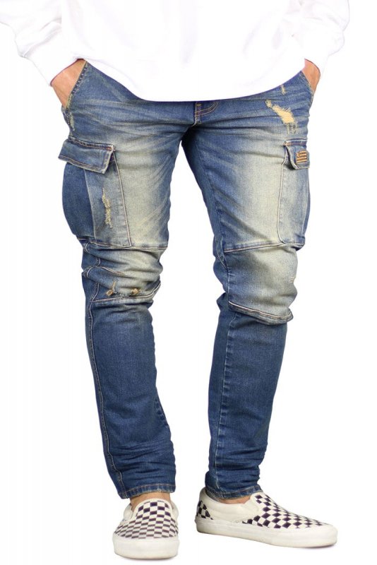 Deep Blue Cargo Jeans