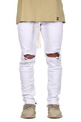 White Nate Zipper Pants