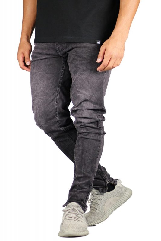 Fade Black Stack Zipper Jeans
