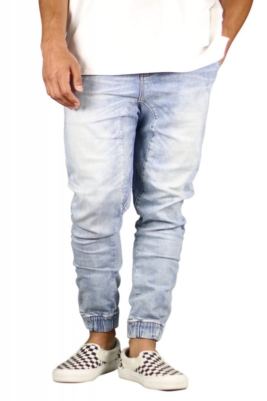 LT.Blue Drop Crotch Denim Joggers