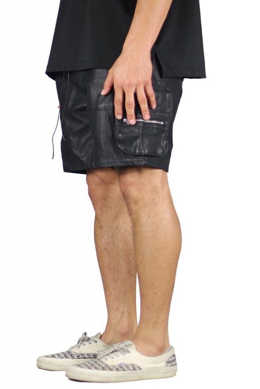 Leather Cargo Shorts