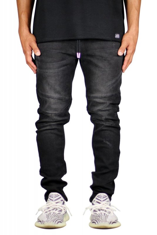 Black Gnu Zipper Jeans