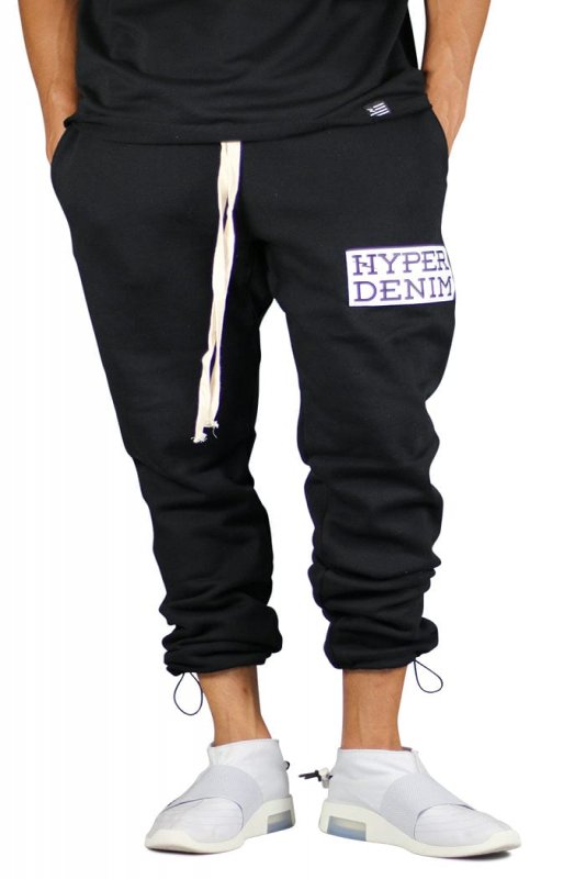 Black Cord Lock Sweat Pants