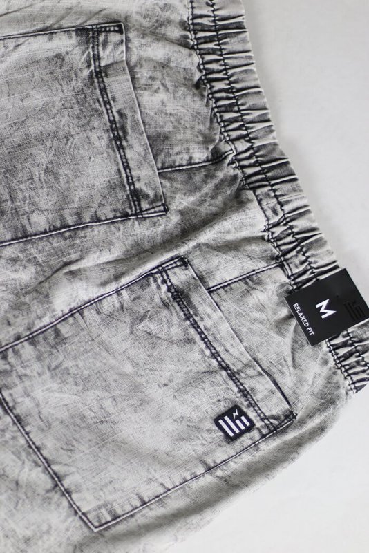 Stone Gray Drop Denim Shorts