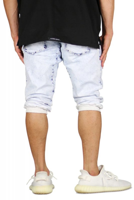 Acid Blue Denim Jogger Shorts