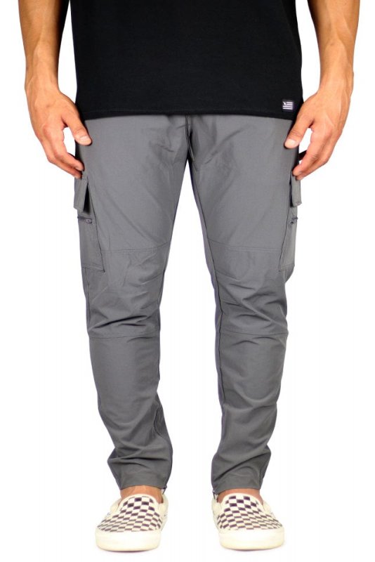 Charcoal Cool Nylon Zipper Pants