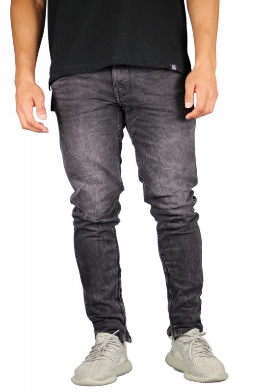 Fade Black Stack Zipper Jeans