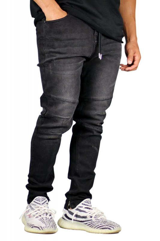 Black Gnu Zipper Jeans