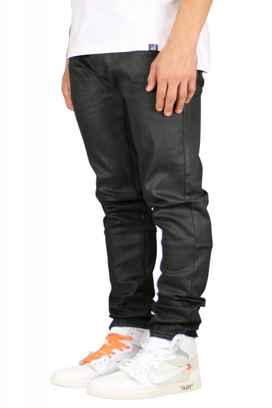 Wax Coated Slim Tapered Jeans