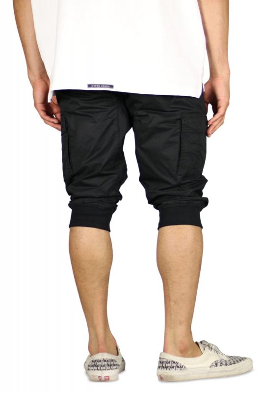 Black Cargo Jogger Shorts