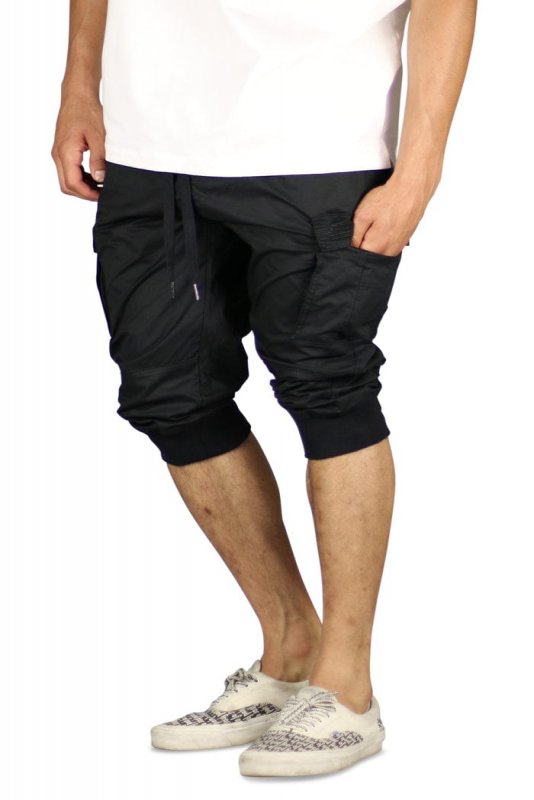 Black Cargo Jogger Shorts