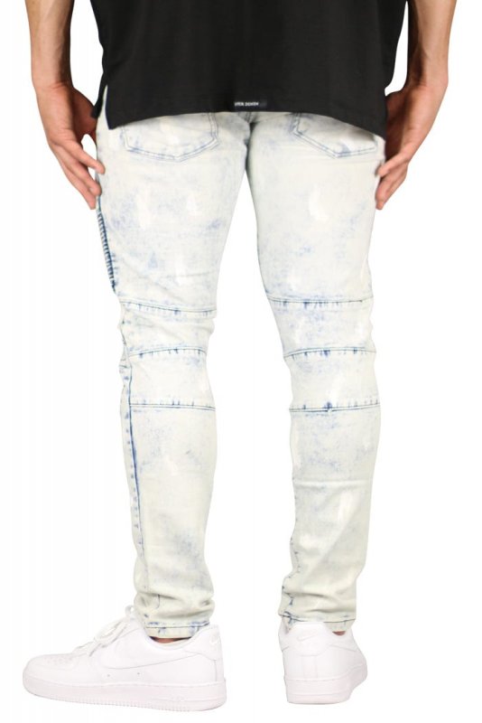 Bleach Blue Biker Jeans