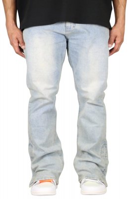 LT. Blue Flare Zipper Jeans