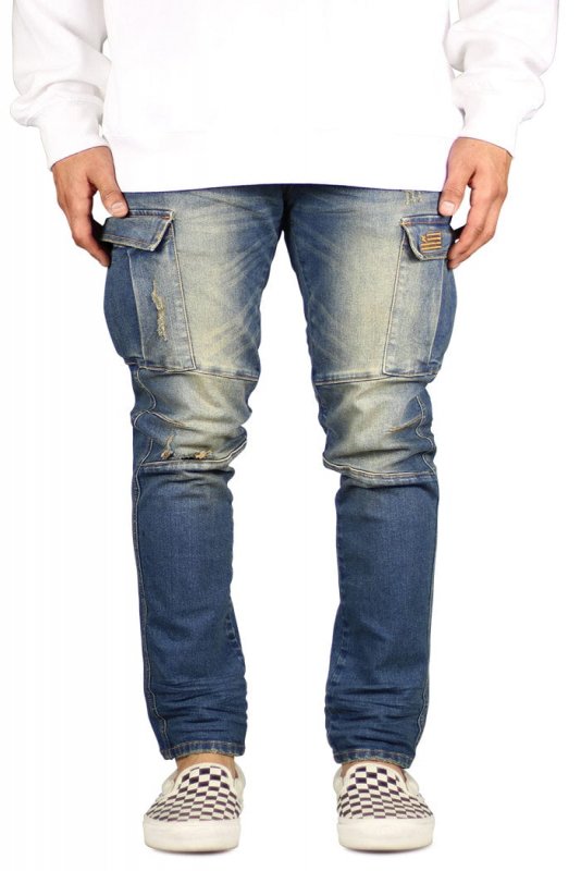 Deep Blue Cargo Jeans