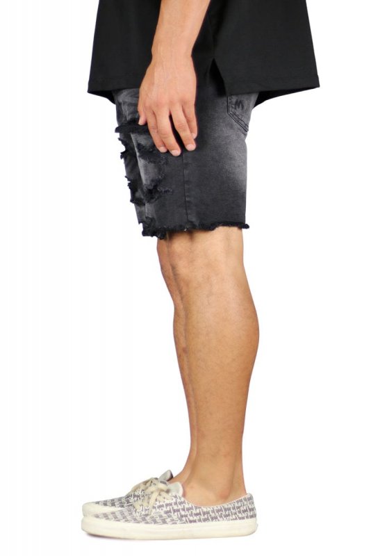 Black Thrasher Denim Shorts