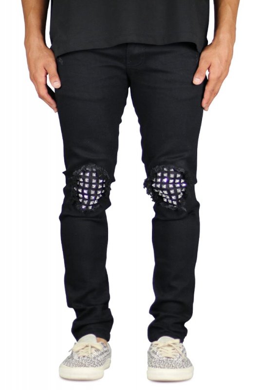 Jet Black Studded Jeans