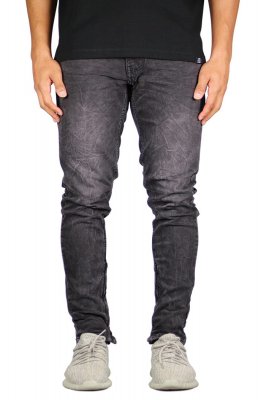 Fade Black Stack Zipper Jeans