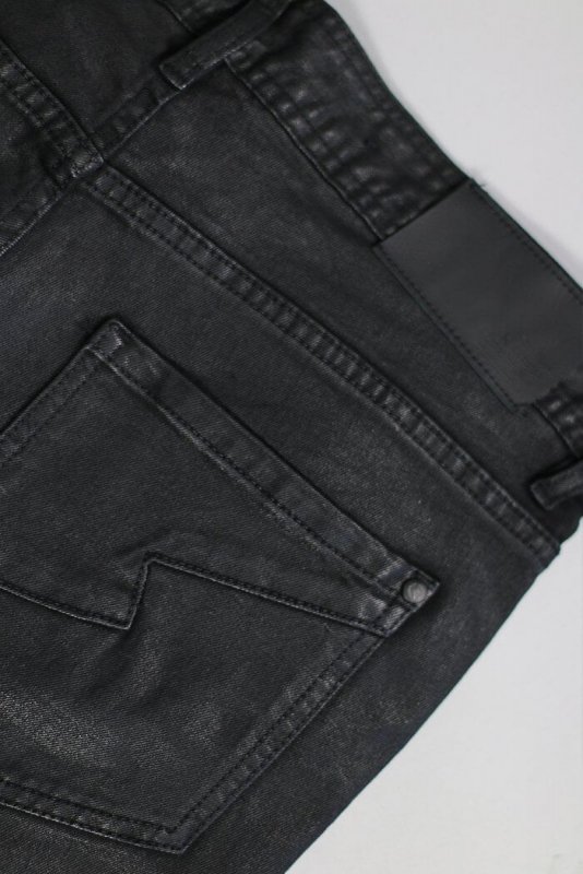 Wax Coated Stack Zipper Jeans