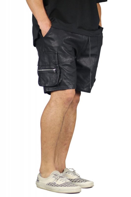 Leather Cargo Shorts