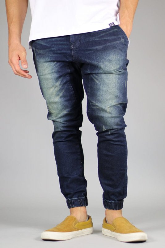 DK Blue Drop Crotch Denim Joggers