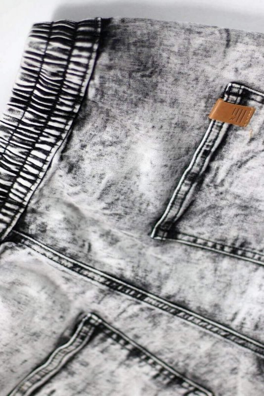 Acid Black Denim Jogger Shorts