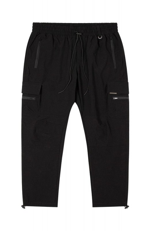 Black Cool Nylon Cargo Pants