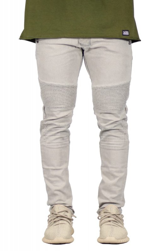 Gray Biker Jeans