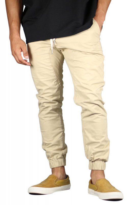 Khaki Drop Crotch Joggers