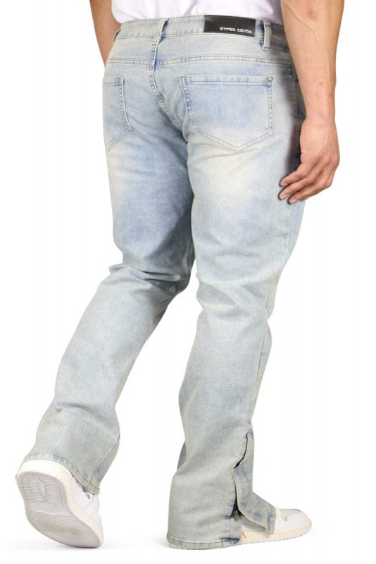 LT. Blue Flare Zipper Jeans