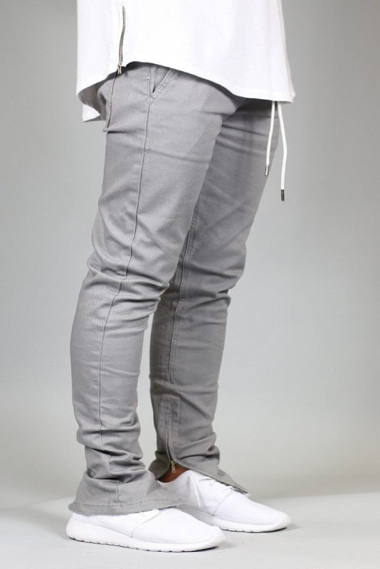 Gray Zipper Pants