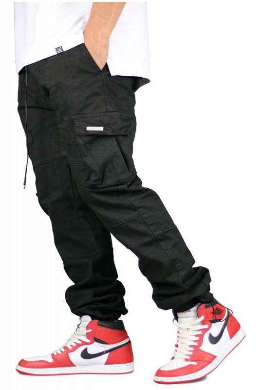 Black Straight Cargo Pants