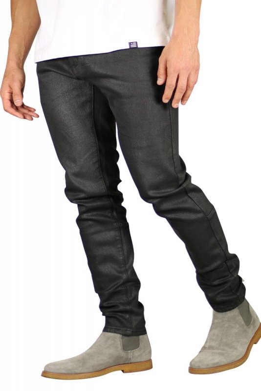Wax Coated Slim Tapered Jeans