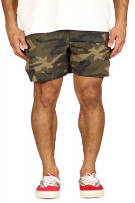 Olive Camo Cool Nylon Cargo Shorts