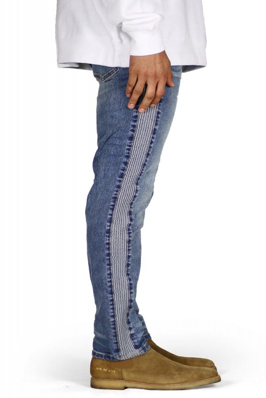 M.Blue Biker Track Jeans