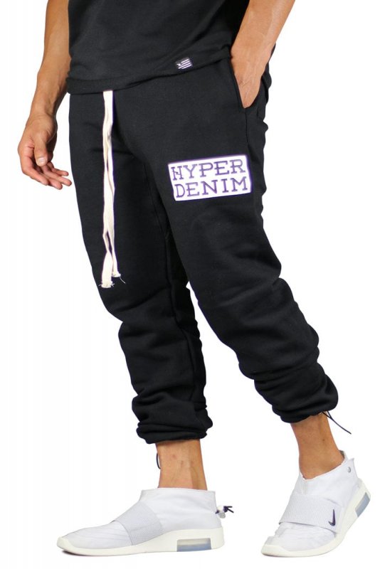 Black Cord Lock Sweat Pants