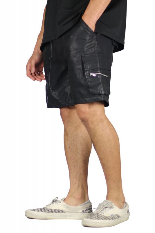 Leather Cargo Shorts