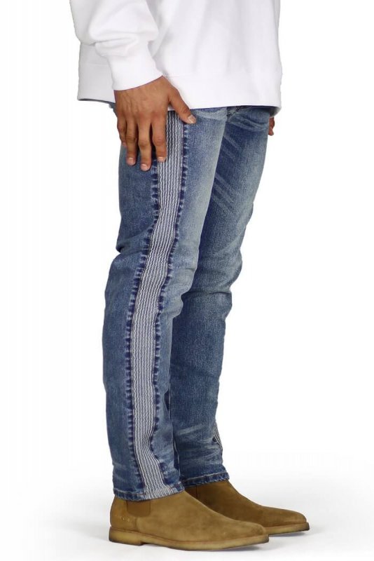 M.Blue Biker Track Jeans