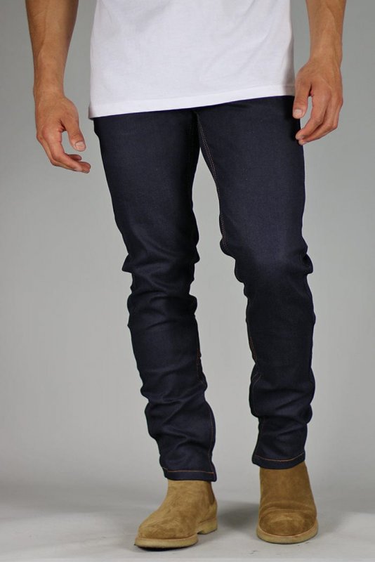Raw Indigo Stack Zipper Jeans
