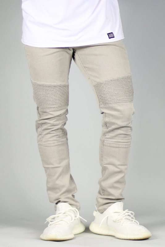 Gray Biker Jeans