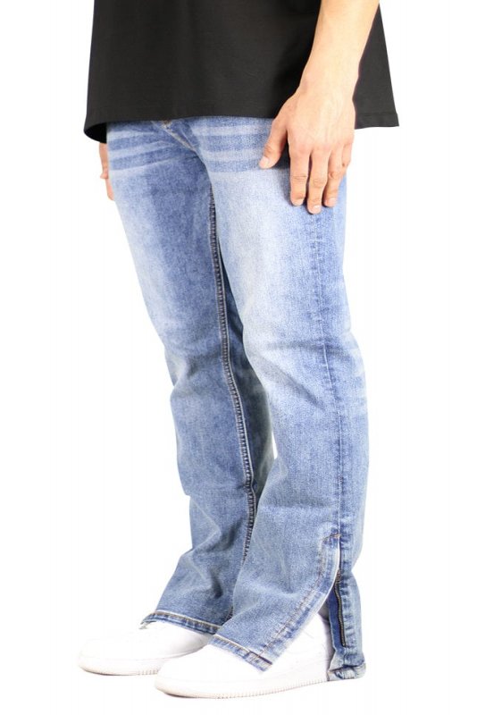 M.Blue Flare Zipper Jeans