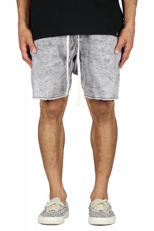 Stone Gray Drop Denim Shorts