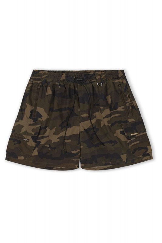 Olive Camo Cool Nylon Cargo Shorts