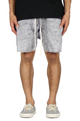 Stone Gray Drop Denim Shorts