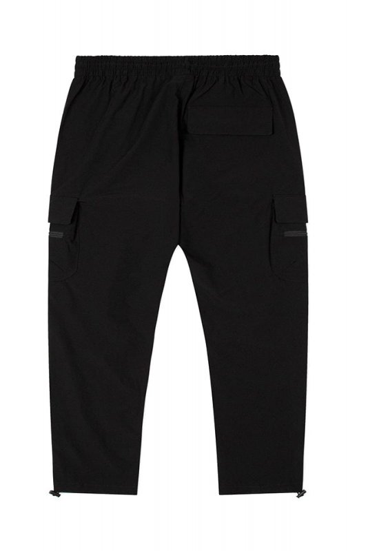 Black Cool Nylon Cargo Pants